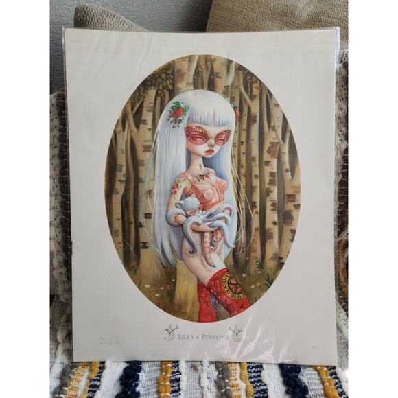 Kukula Limited Edition Signed Print 16x20 Lilya & Pussypus 41/50 - Picture 1 of 4